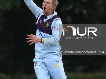 Scott Borthwick of Durham reacts during the Royal London One Day Cup match between Middlesex County Cricket Club and Durham County Cricket C...