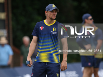 Scott Borthwick of Durham warms up during the Royal London One Day Cup match between Middlesex County Cricket Club and Durham County Cricket...