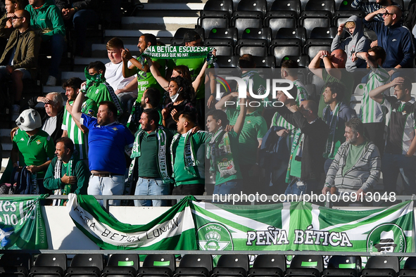 
Real Betis supporters during the Pre-season Friendly match between Derby County and Real Betis Balompi at the Pride Park, Derby on Wednesda...