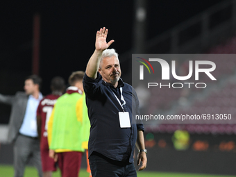 Marius Sumudica, head coach of CFR Cluj,  during CFR Cluj vs  Lincoln Red Imps FC, UEFA Champions League, Dr. Constantin Radulescu Stadium,...