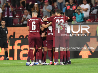 Players of CFR Cluj, celebrating during CFR Cluj vs  Lincoln Red Imps FC, UEFA Champions League, Dr. Constantin Radulescu Stadium, Cluj-Napo...