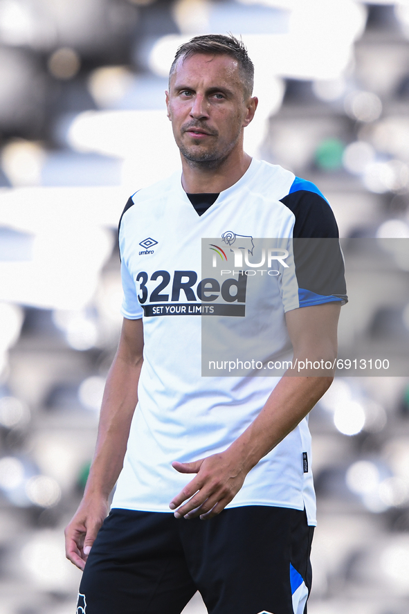 
Phil Jagielka of Derby County during the Pre-season Friendly match between Derby County and Real Betis Balompi at the Pride Park, Derby on...