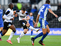 
Tom Lawrence of Derby County shoots at goal during the Pre-season Friendly match between Derby County and Real Betis Balompi at the Pride P...