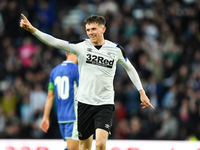 
Max Bird of Derby County celebrates after scoring a goal to make it 1-0 during the Pre-season Friendly match between Derby County and Real...
