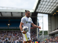 Jack Harrison of Leeds United goes to take a corner during the Pre-season Friendly match between Blackburn Rovers and Leeds United at Ewood...