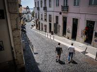 Tourists in Lisbon during the second summer of the Covid-19 pandemic. Restrictions to stop the high number of cases in the country are varie...