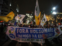 Students are protesting against President Jair Bolsonaro in  Sao Paulo, Brazil on August 11, 2021. (