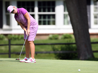 Ashleigh Simon of Johannesburg, South Africa follows her putt at the 14th greenduring the second round of the Marathon LPGA Classic golf tou...