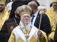 Ecumenical Patriarch Bartholomew during a religious service close to the St. Sophia Cathedral in Kyiv, Ukraine August 22, 2021 (