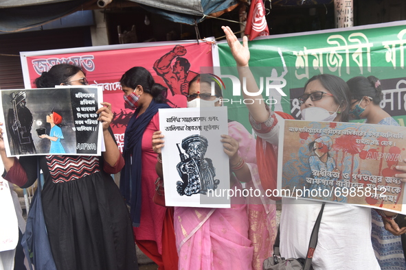 Members of All India Progressive Women's Association of WestBengal(AIPWA) protested against the recent disturbance which took place in Afgha...