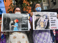 All India Progressive Woman's Association organized a protest demonstration against the takeover of Afghanistan by Taliban forces . They dem...