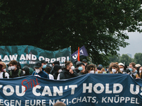 thousands people take part in protest over Assembly Act NRW in Duesseldorf, Germany on August 28, 2021 (