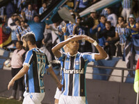 Criciúma/SC - 07/21/2015 - Grêmio players celebrate the goal scored by Pedro Rocha, from 3rd round of Brazilian Soccer Cup 2015. Photo: Fern...