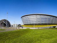 A general view of the SSE Hydro located on the Scottish Event Campus on September 1, 2021 in Glasgow, Scotland. The Scottish Event Campus wi...