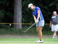 Min Lee of Taiyuan County, Taiwan chips onto the 10th green during the first round of the Meijer LPGA Classic golf tournament at Blythefield...