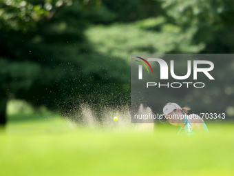Mean Lee of South Korea hits the ball from the sand trap at the 8th green during the first round of the Meijer LPGA Classic golf tournament...