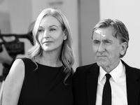 (EDITOR'S NOTE: Image was converted to black and white) Nikki Butler and Tim Roth attends the red carpet of the movie 