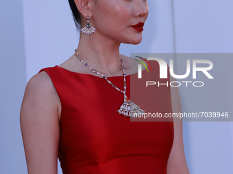 Jessica Wang attends the red carpet of the movie 