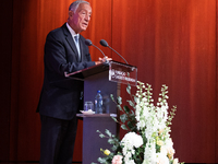 President Marcelo Rebelo de Sousa Speaks at the end of the book launch at the Calouste Gulbenkian Foundation, on September 9, 2021 in Lisbon...