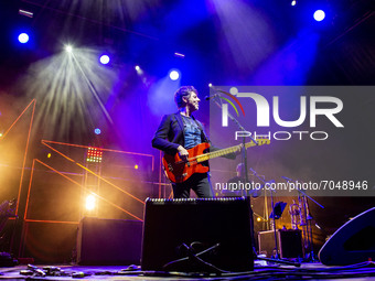 Max Gazzè performs live at Carroponte on July 12, 2021 in Sesto San Giovanni Milan, Italy. (