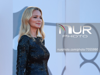 Virginie Efira on the closing ceremony red carpet during the 78th Venice International Film Festival on September 11, 2021 in Venice, Italy....