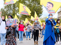 Kurdish rally in Paris calling for Kurdish organizations throughout Europe to demand the release of Abdullah Öcalan imprisoned in Turkey. In...