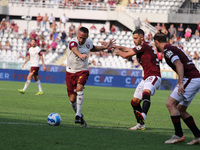 Franck Ribery (Salernitana) and Rolando Mandragora (Torino FC) during the Italian football Serie A match Torino FC vs US Salernitana on Sept...
