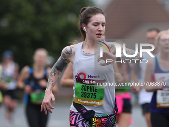 Runners in action during the BUPA Great North Run in Newcastle upon Tyne, England on Sunday 12th September 2021.  (