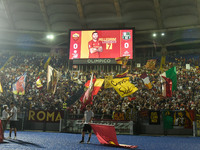 Supporters AS Roma in action during the  Italian Football Championship League A 2021/2022 match between AS Roma vs US Sassuolo at the Olimpi...