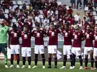 Torino players stand before the Serie A football match n.3 TORINO - SALERNITANA on September 12, 2021 at the Stadio Olimpico Grande Torino i...
