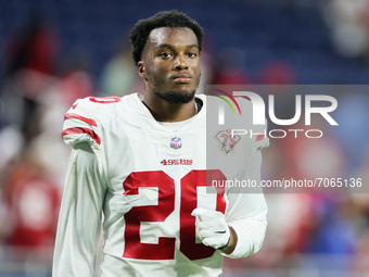 San Francisco 49ers cornerback Ambry Thomas (20) walks off the field at the conclusion of an NFL football game between the Detroit Lions and...
