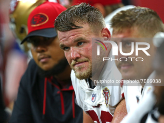 San Francisco 49ers offensive tackle Mike McGlinchey (69 )is seen during the second half of an NFL football game against the Detroit Lions i...
