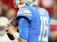 Detroit Lions quarterback Jared Goff (16) looks to pass the ball during an NFL football game between the Detroit Lions and the San Francisco...