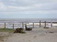 The many beaches of Galveston are littered with debris following Hurricane Nicholas's landfall early Tuesday morning. September 14th, 2021,...