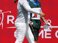 Inbee Park of of Seoul, South Korea walks off the green after making her putt on the 18th hole during the final round of the Marathon LPGA C...