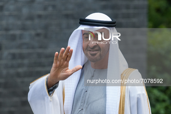 LONDON, UNITED KINGDOM - SEPTEMBER 16, 2021: Sheikh Mohammed bin Zayed Al Nahyan, the Crown Prince of the Emirate of Abu Dhabi and Deputy Su...