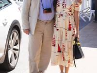 Carlos Saura with his daughter Anna Saura Ramon arrive at the Maria Cristina hotel for the 69th edition of the San Sebastian film festival,...