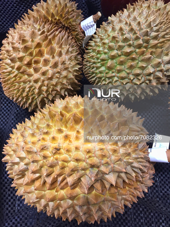Durian fruit at a grocery store in Toronto, Ontario, Canada on September 16, 2021. Canada's inflation rate reached 4.1% in August, highest s...