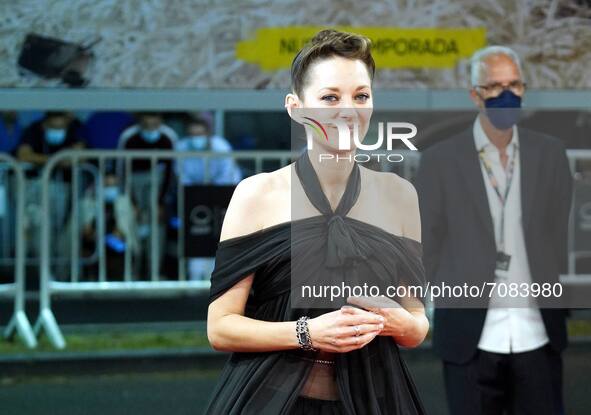 Marion Cotillard attends the red carpet of the the opening ceremony of 69th San Sebastian International Film Festival at the Kursaal Palace...
