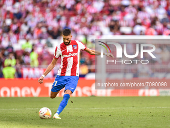 Yannick Carrasco during La Liga match between Atletico de Madrid and Athletic Club at Wanda Metropolitano on September 18, 2021 in Madrid, S...