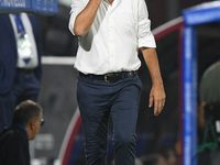 Gian Piero Gasperini manager of Atalanta BC looks dejected during the Serie A match between US Salernitana 1919 and Atalanta BC at Stadio Ar...
