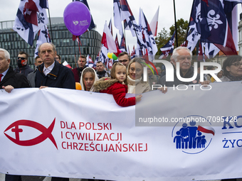 National March for Life & Family took place in Warsaw, Poland, on September 19, 2021y, with participants took strong statement against abort...