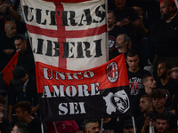 Milan supporters during the Serie A match between Juventus FC and AC Milan at Allianz Stadium, in Turin, on 19 September 2021 in Italy (