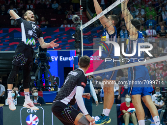 Tine Urnaut (SLO) during the CEV Eurovolley 2021 match between Slovenia v Italy, in Katowice, Poland, on September 19, 2021. (