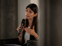 Virginia Raggi during the press conference for the presentation of the redevelopment project of Piazza dei Cinquecento, in Rome, Italy, on S...