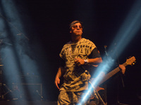  Hip Hop singer Neto Pena performs on stage during a concert to promote their latest album 'Cronicas de un Corazon Roto' as part of his tour...