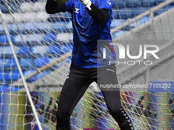 Stock action picture of Oldham Athletic's Jayson Leutwiler (Goalkeeper) during the Sky Bet League 2 match between Oldham Athletic and Hartl...