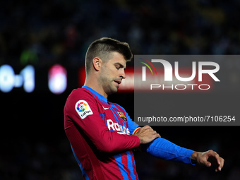 Gerard Pique during the match between FC Barcelona and Granada CF, corresponding to the week 5 of the group A of the Liga Santander, played...