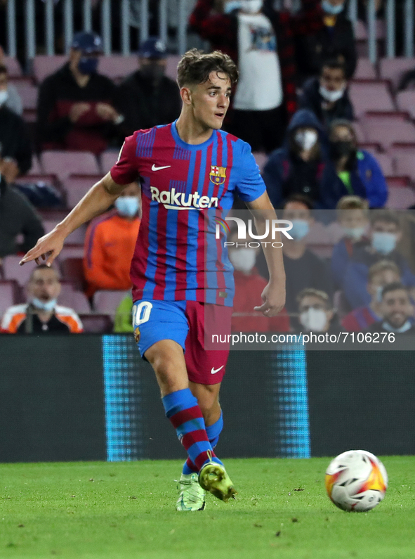 Gavi during the match between FC Barcelona and Granada CF, corresponding to the week 5 of the group A of the Liga Santander, played at the C...