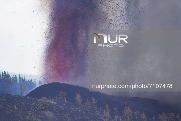 Mount Cumbre Vieja eruption in the Canary Islands, La Palma, on September 20, 2021.  - The eruption is the first volcanic eruption in 50 yea...